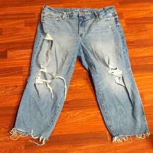 Old Navy Light Blue Distressed Ankle Jeans